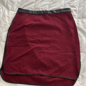 Club Monaco Burgundy Pencil Skirt with Black Trim